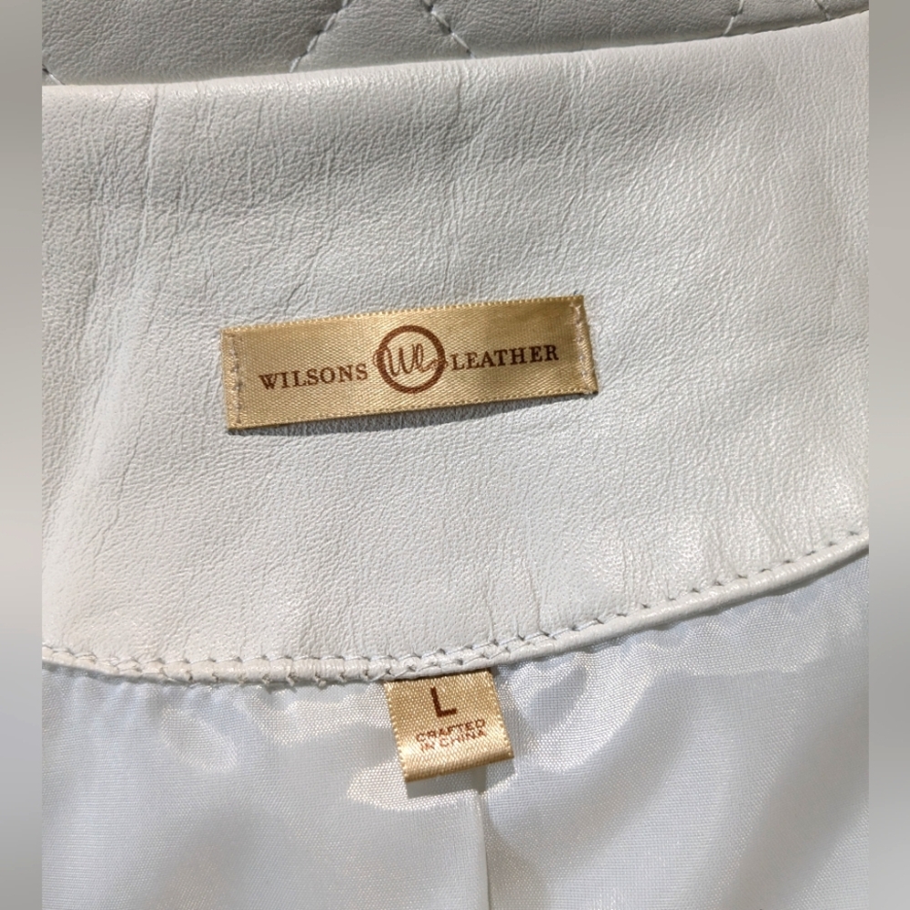 Wilsons Leather White Quilted Jacket - Picture 15 of 16
